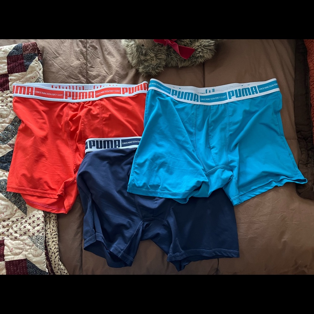 3 pairs of Puma boxer brief shorts